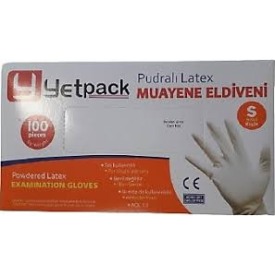 Yetpack Pudralı Latex Hijyenik Muayene Eldiveni